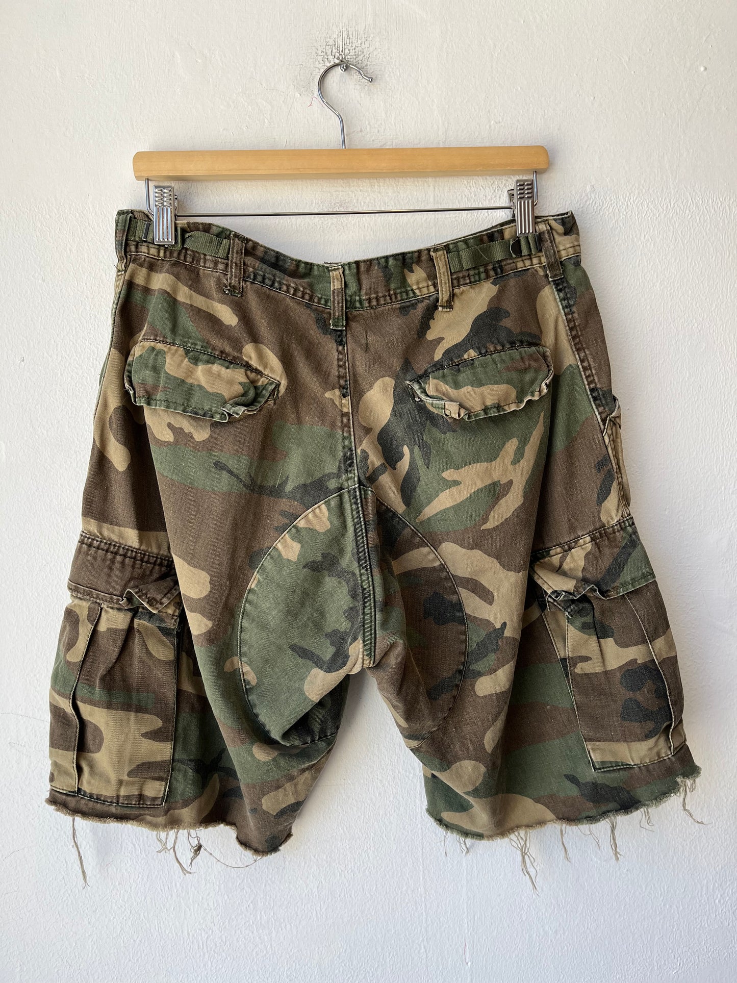 Y2K Camo Cutoff Shorts 29-33"