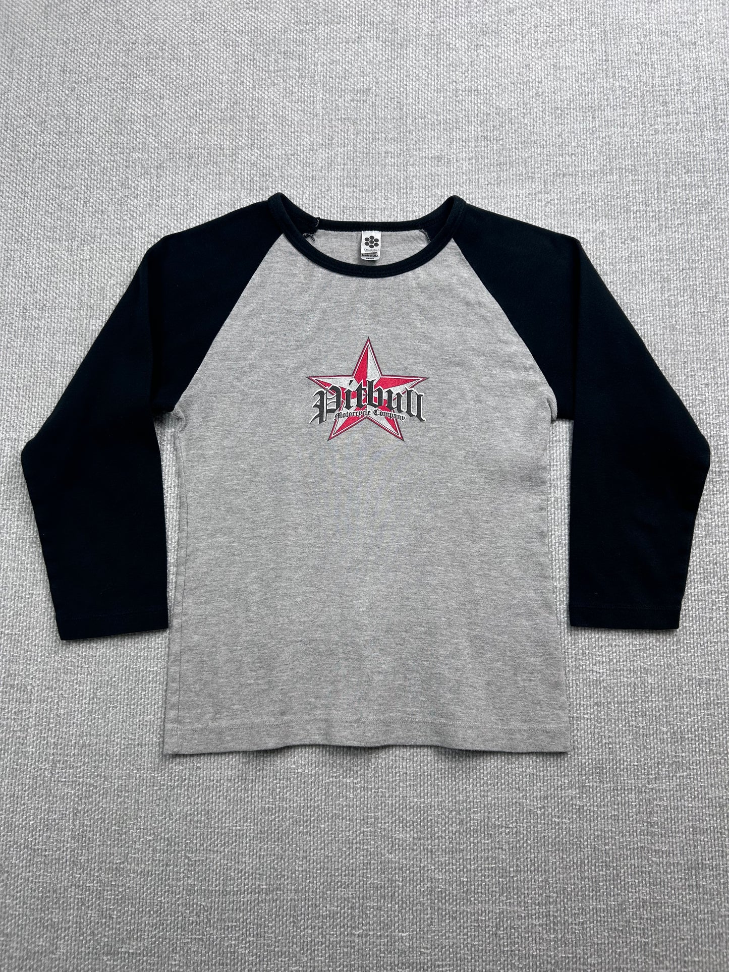 Y2K Pitbull Motorcycle Raglan Top