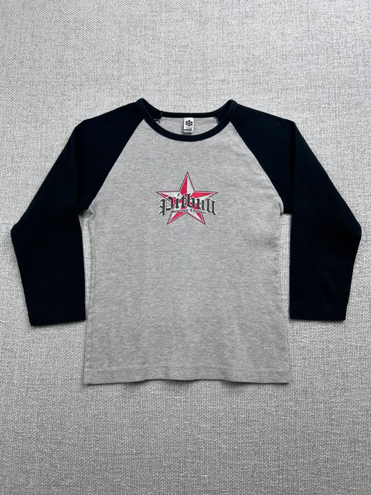 Y2K Pitbull Motorcycle Raglan Top