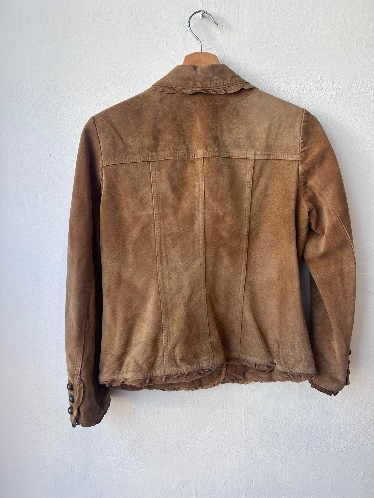 Y2K Ruffle Leather Jacket