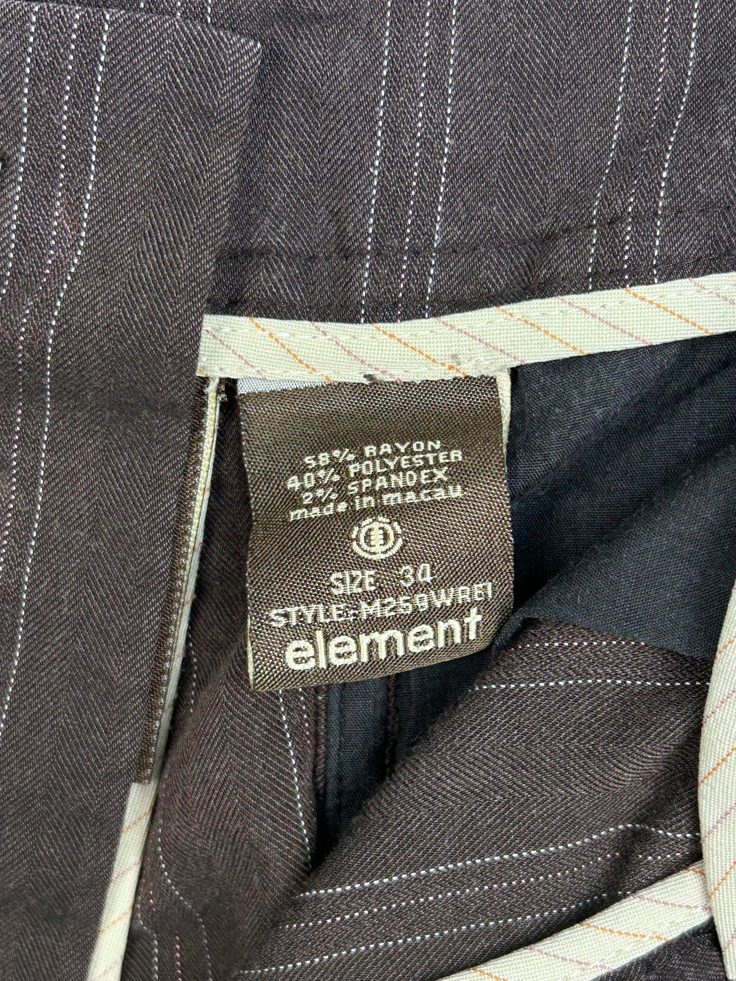 Y2K Brown Pinstripe Shorts 34”