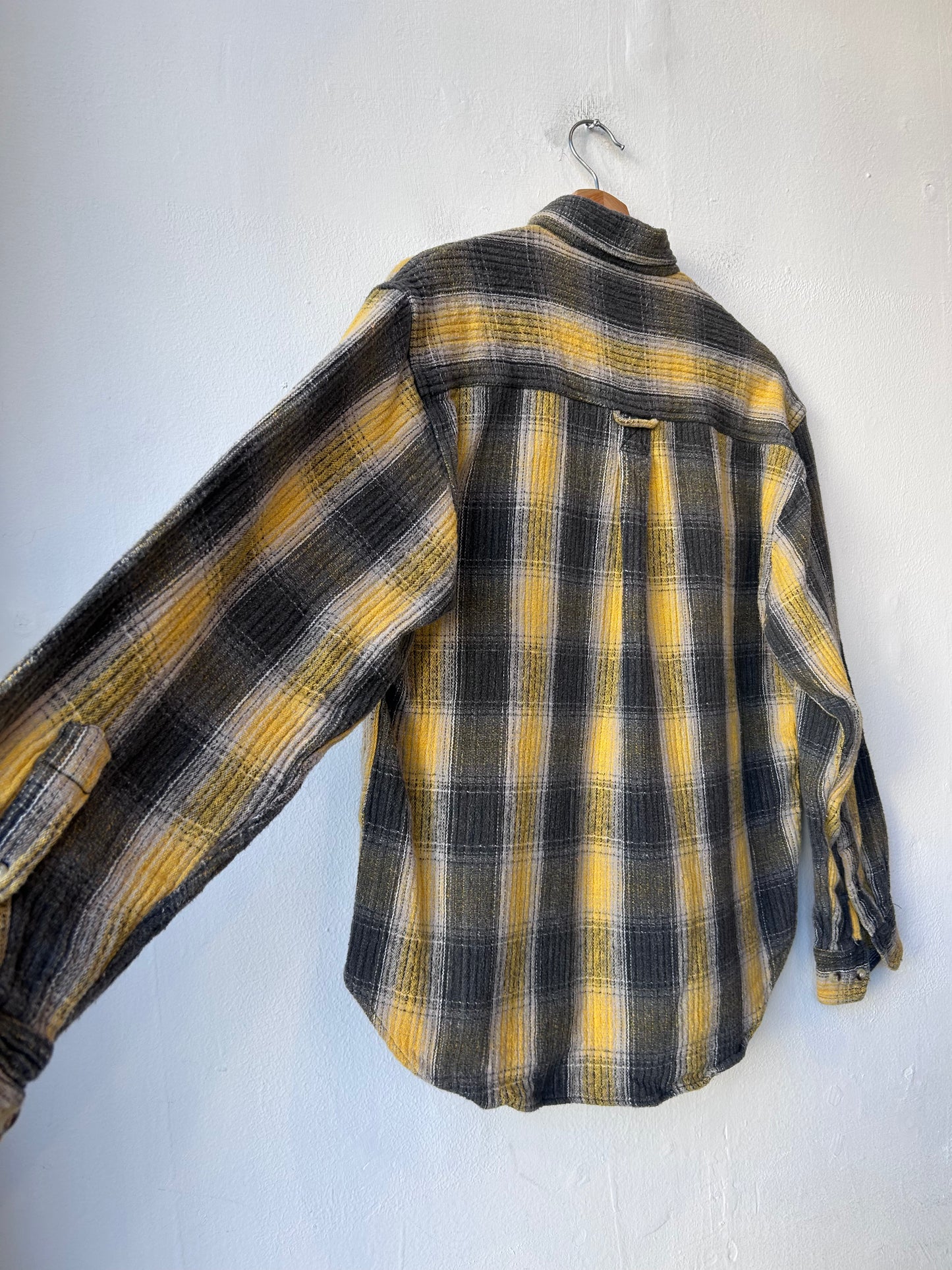 80's Turbo Yellow Plaid Button Up Shirt