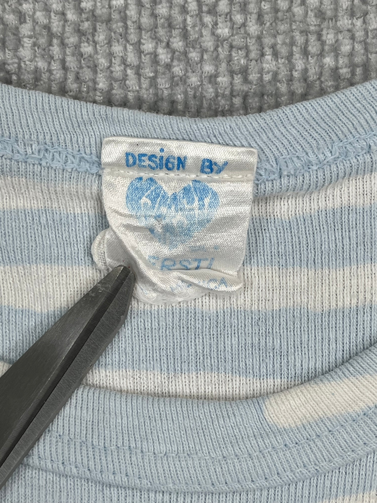 80's Blue Striped Baby Tee