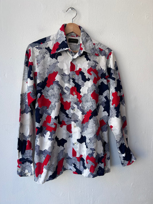 70's Patchwork Button Down Shirt