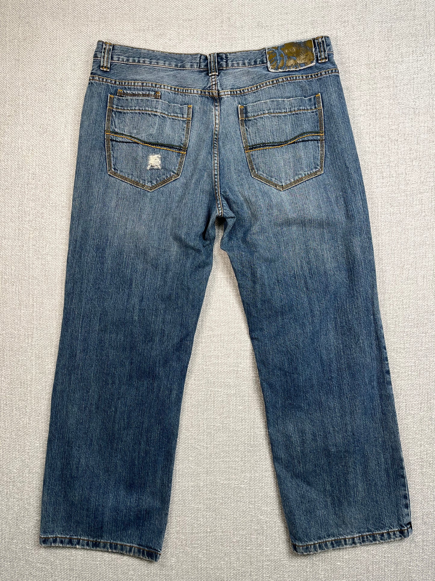 Y2K Anchor Blue Baggy Jeans 38"