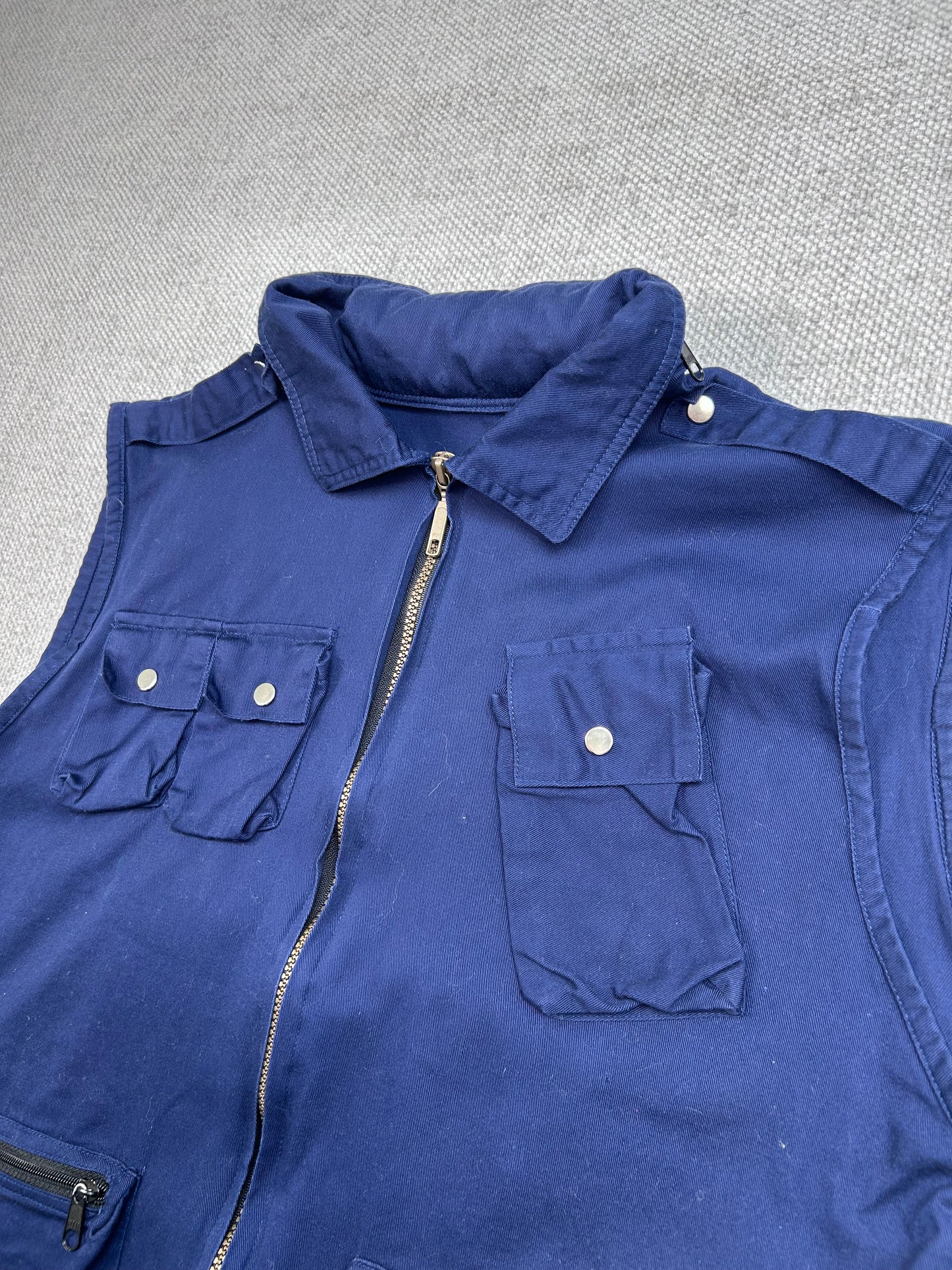 Y2K Navy Fishing Vest
