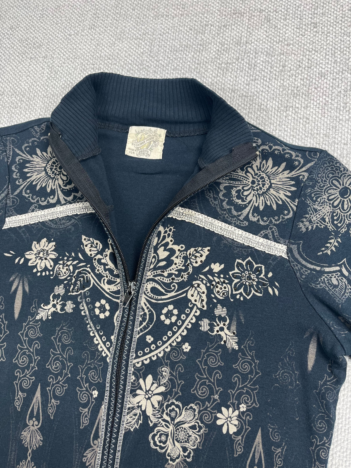 Y2K Rhinestone Mock Neck Sweater