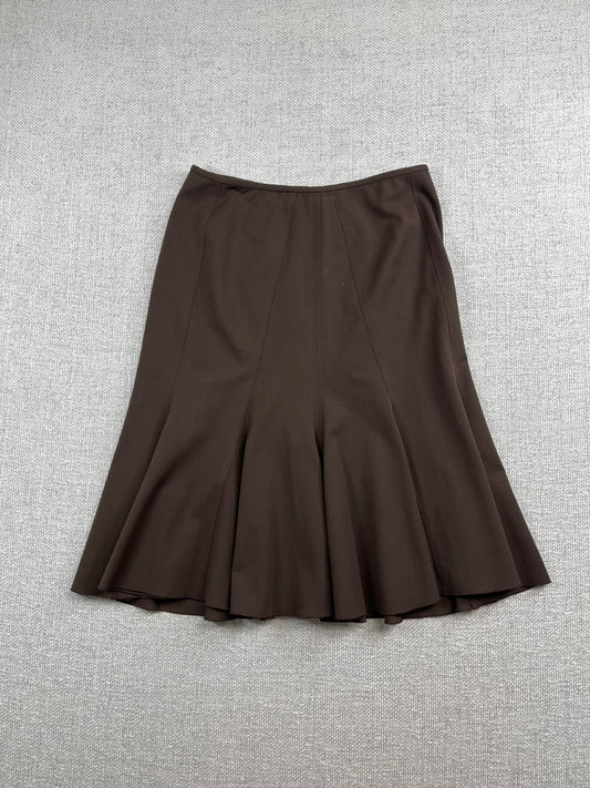 Y2K Brown Midi Skirt 27"