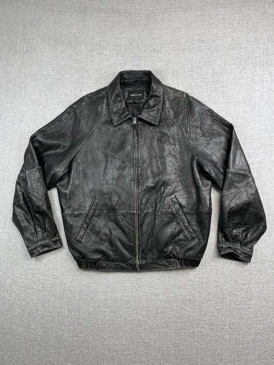 Y2K Leather Bomber Jacket