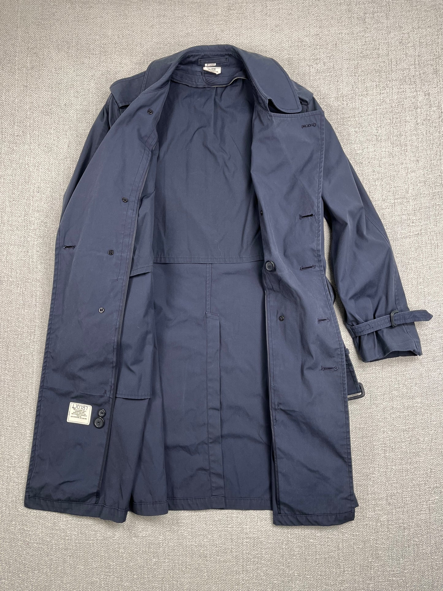 Y2K Navy Trench Coat