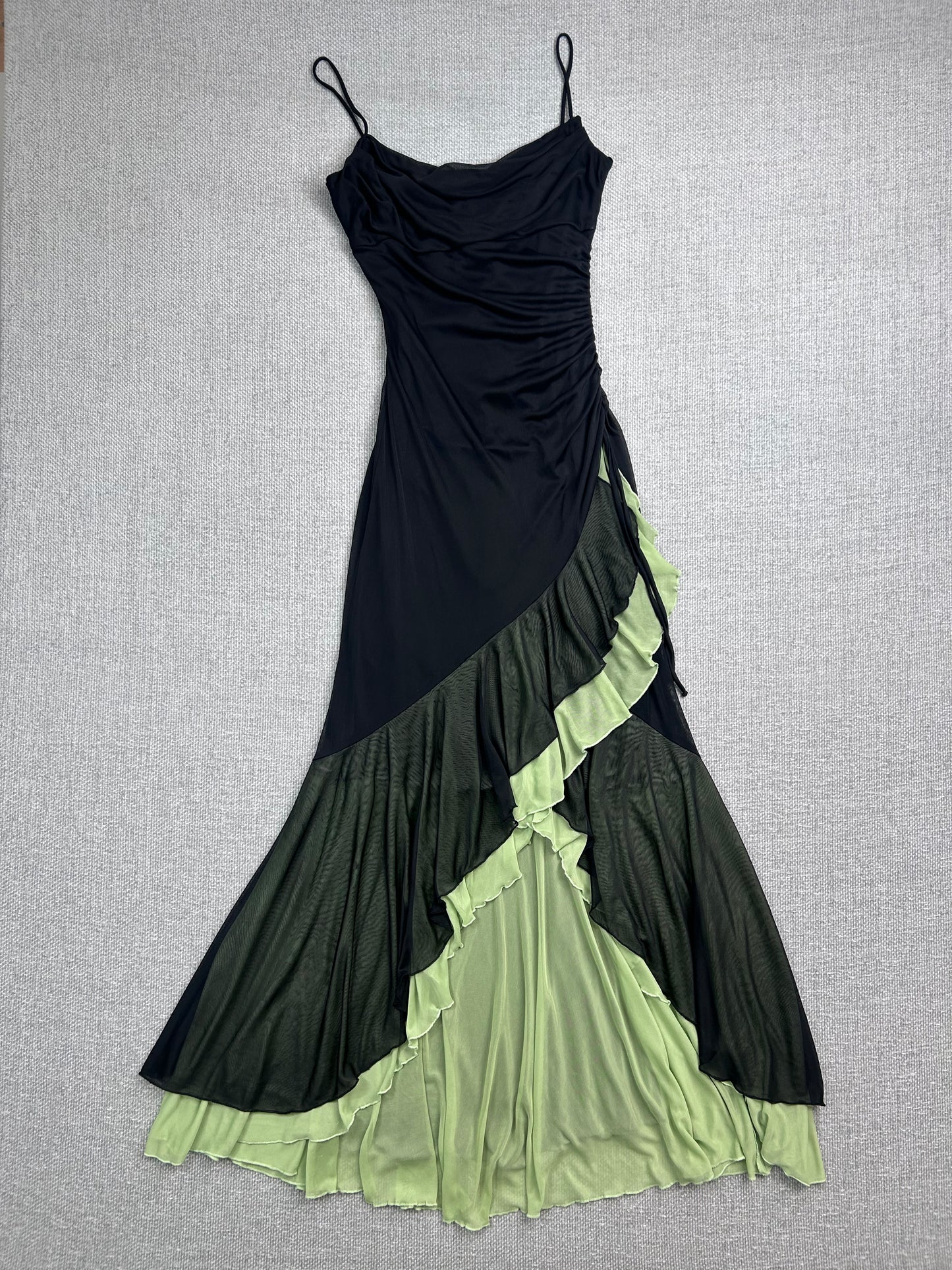 90's Asymmetrical Mesh Gown
