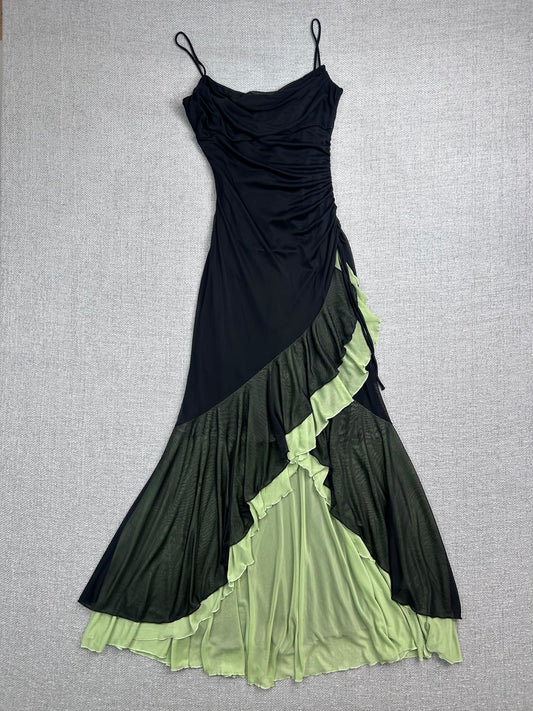 90's Asymmetrical Mesh Gown