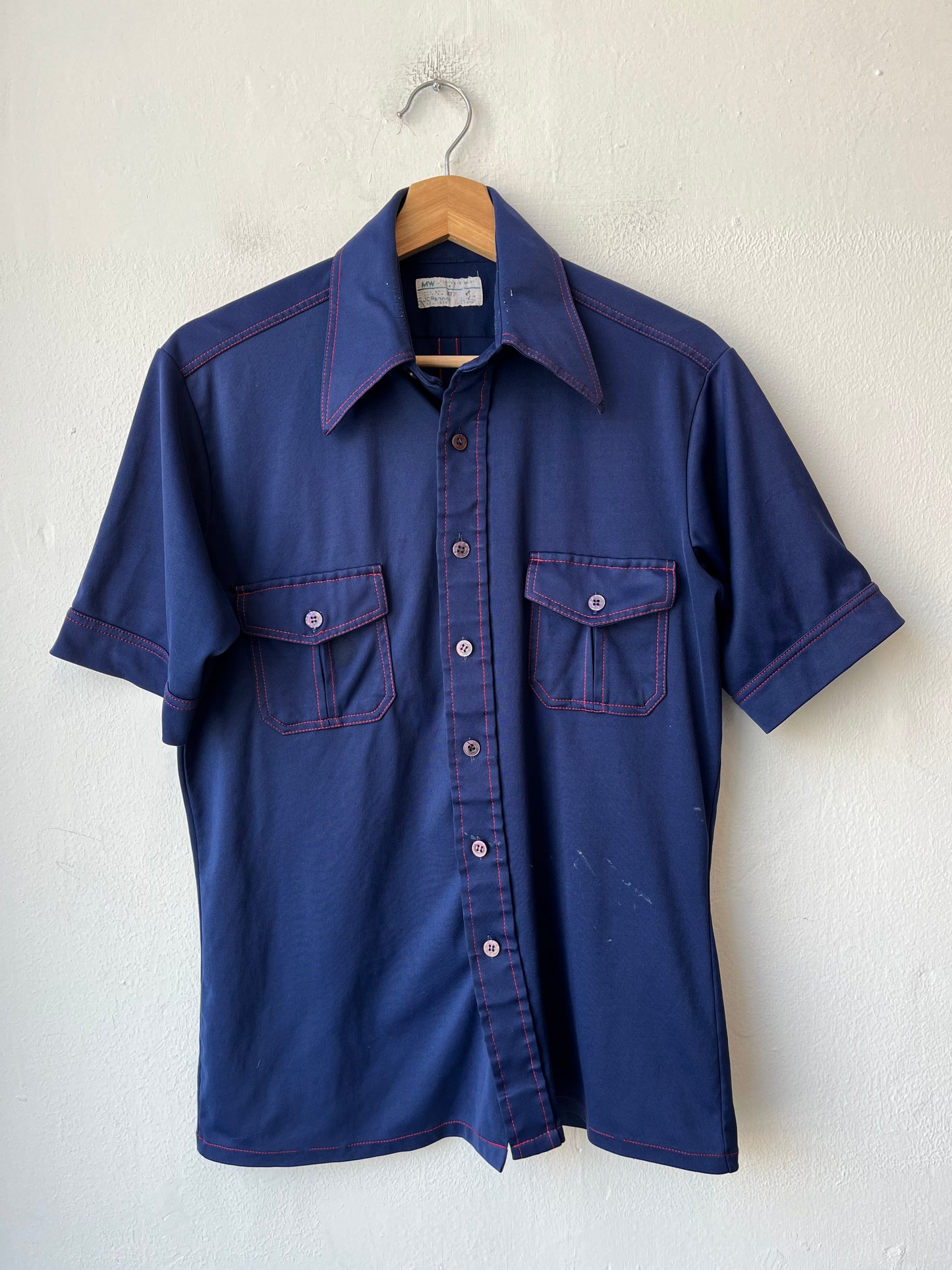 70's Contrast Stitch Button Up Shirt