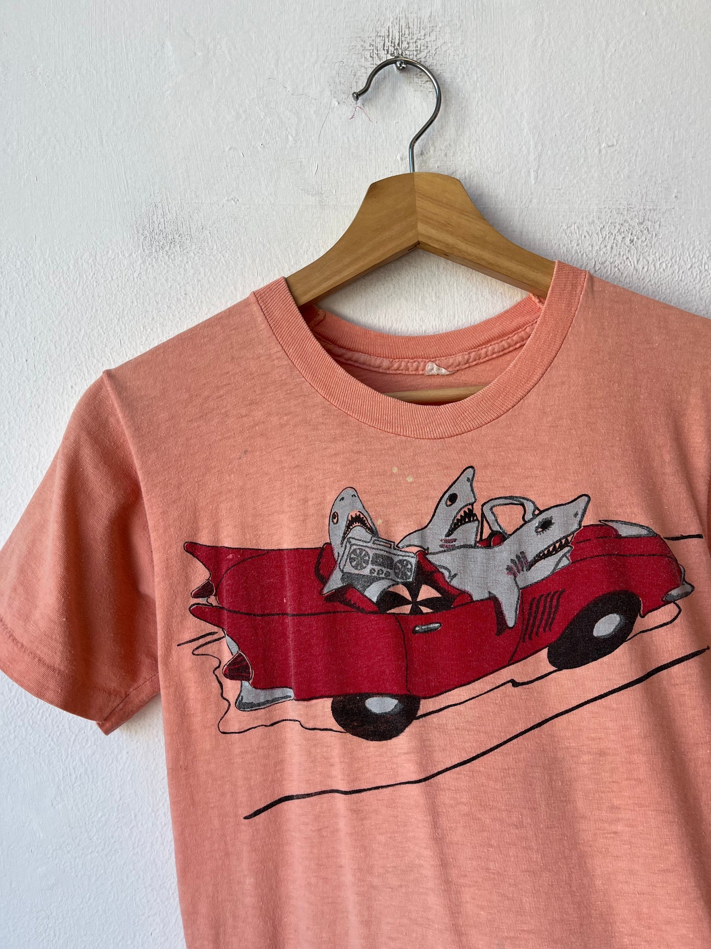 70's Three Sharks in a Car T-Shirt