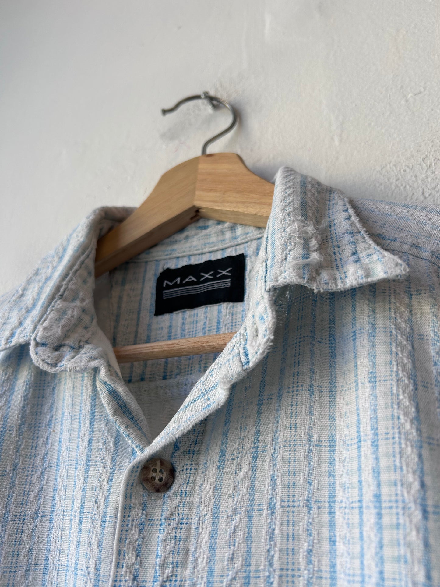 90's Blue Plaid Button Up Shirt