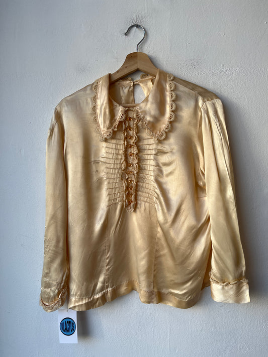 50's Satin Collared Blouse