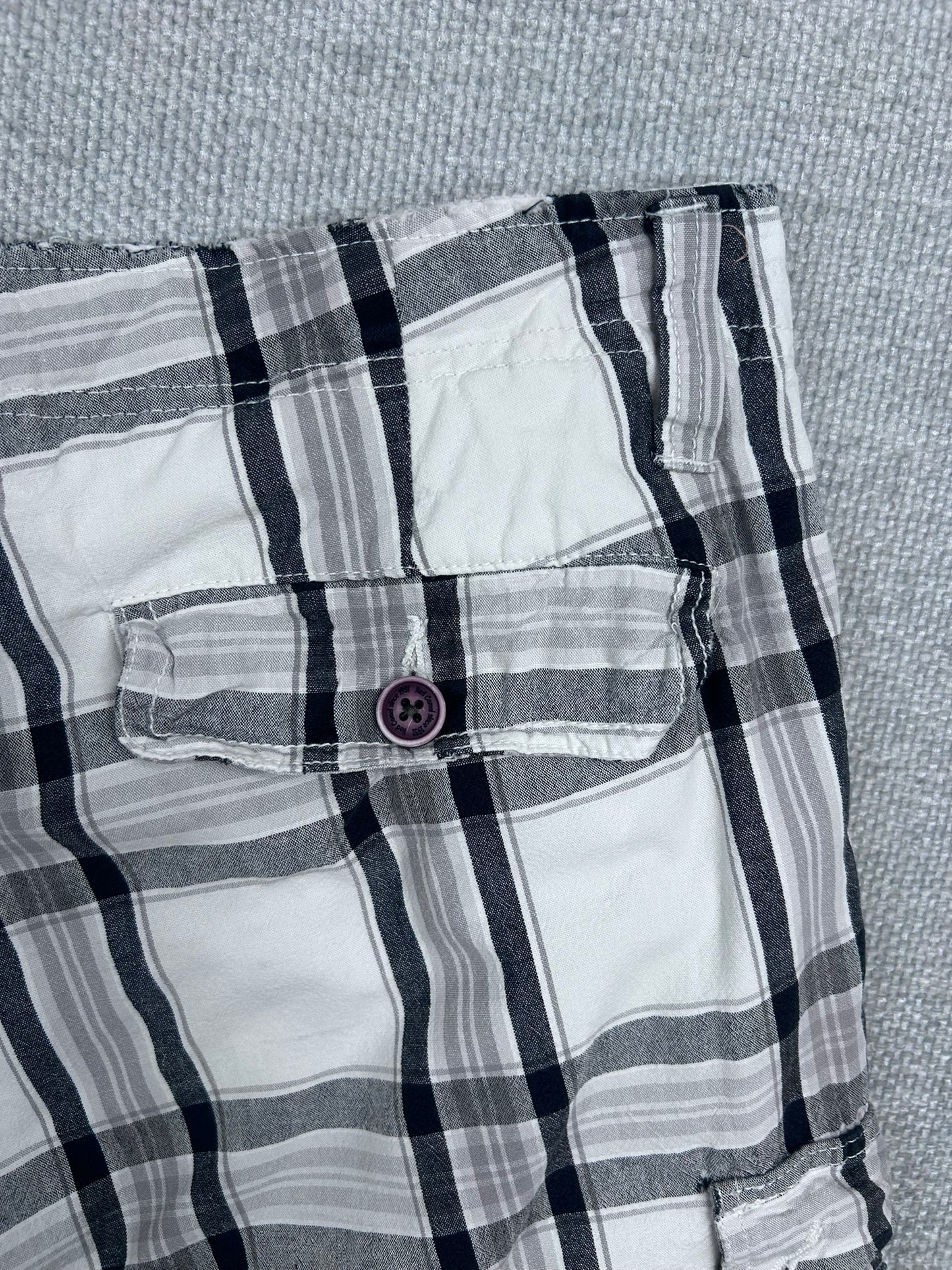 Y2K Plaid Cargo Shorts 36"