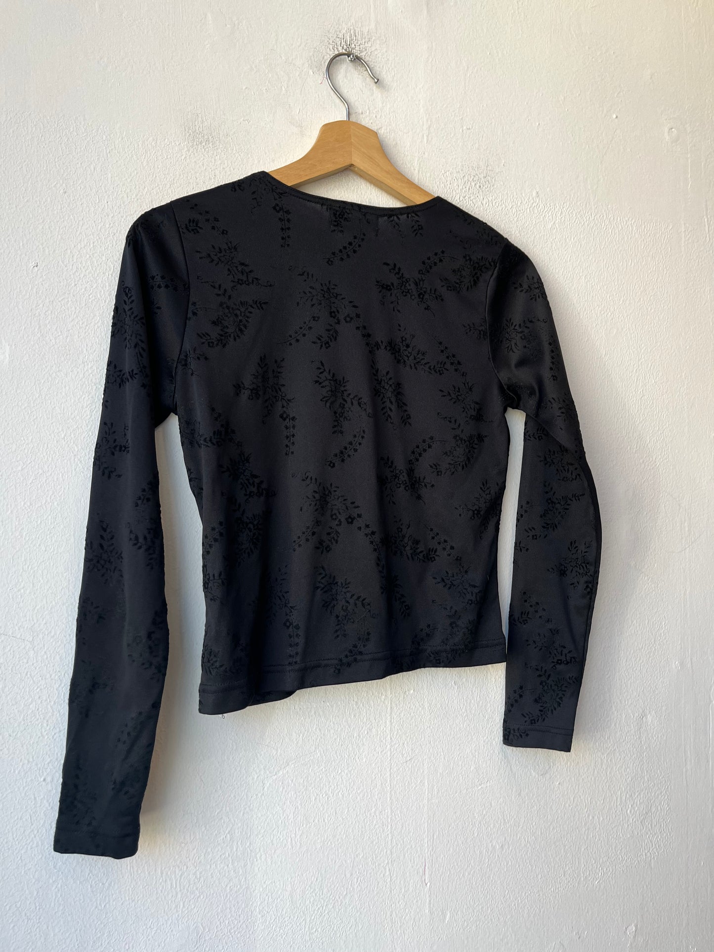 90's Black Embroidered Shirt