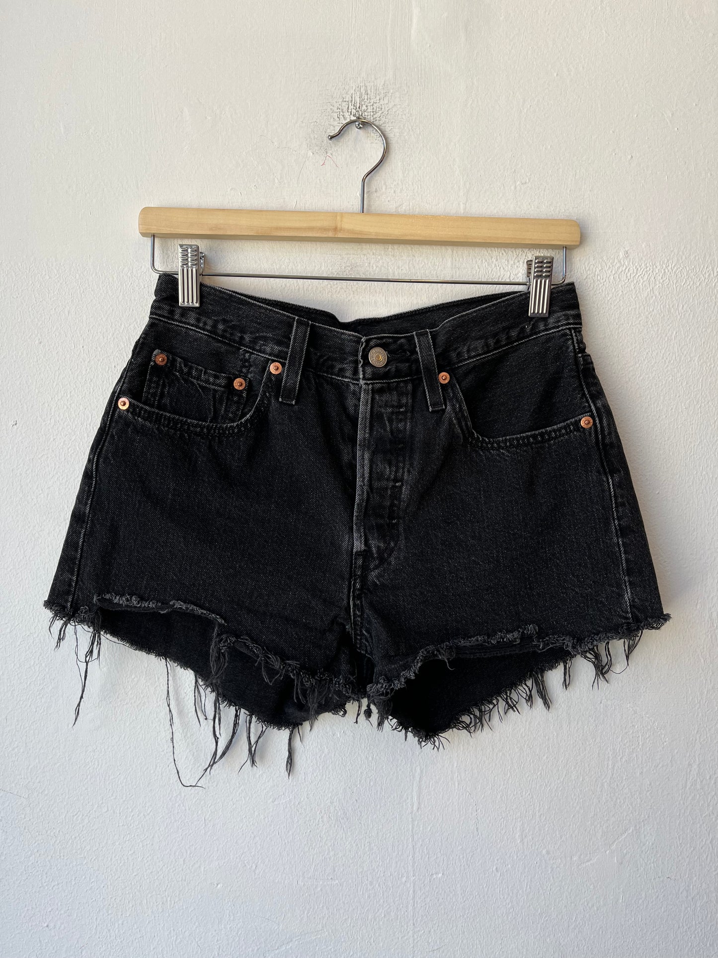 Y2K Levis Black Cutoff Shorts 28"