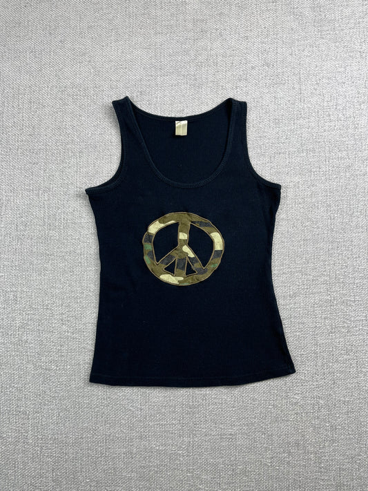 Y2K Camo Peace Sign Tank Top