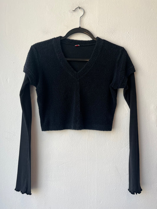Y2K Layered Fleece Top