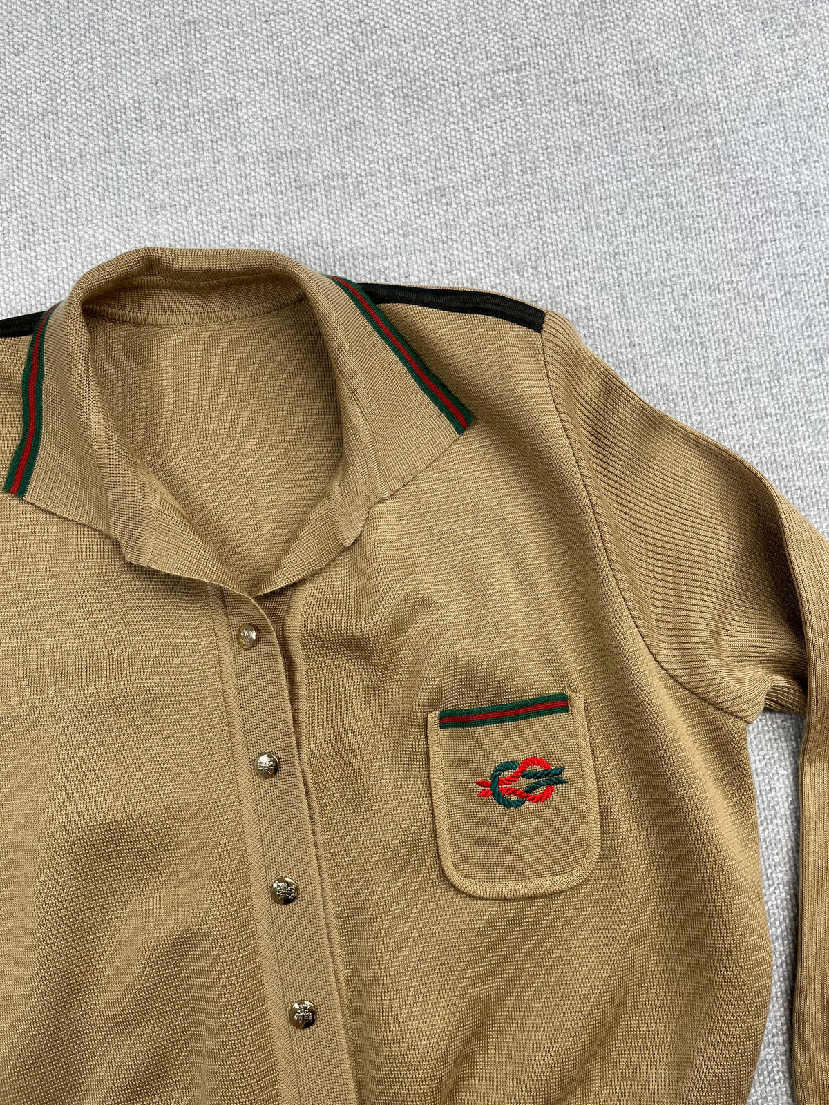 80's Tan Knit Cardigan Sweater