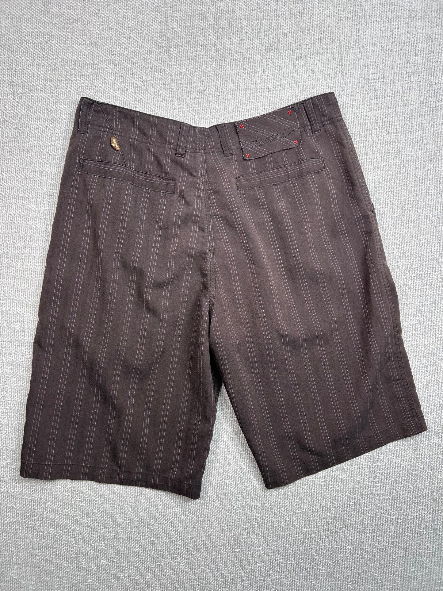 Y2K Brown Pinstripe Shorts 34”