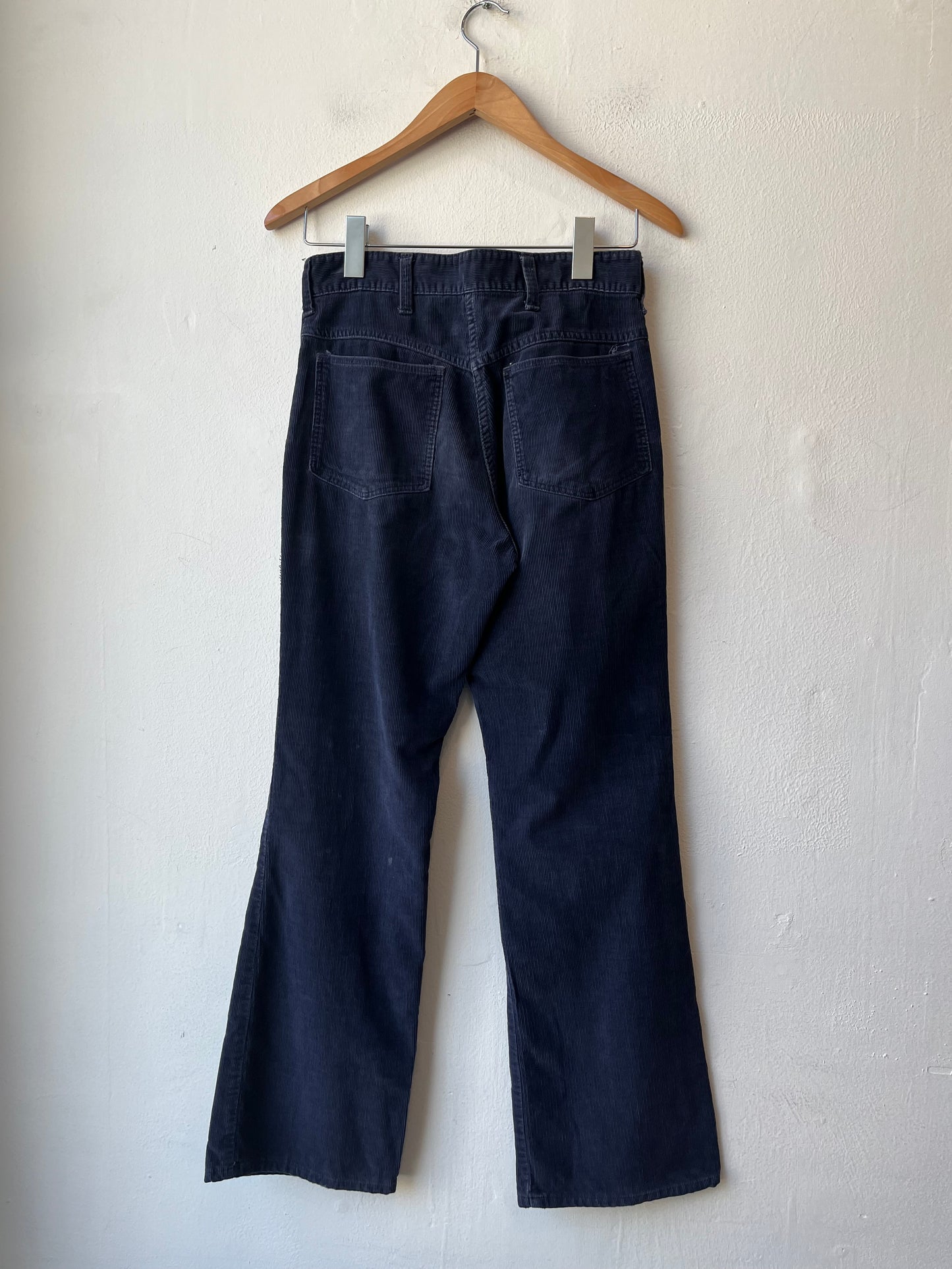 70's Blue Corduroy Bootcut Pants 29"