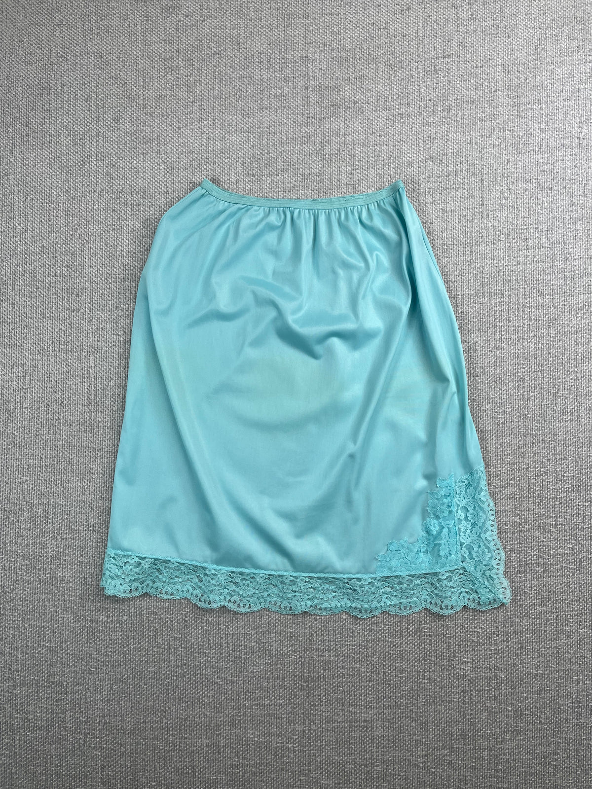 80's Baby Blue Slip Skirt  23- 32"