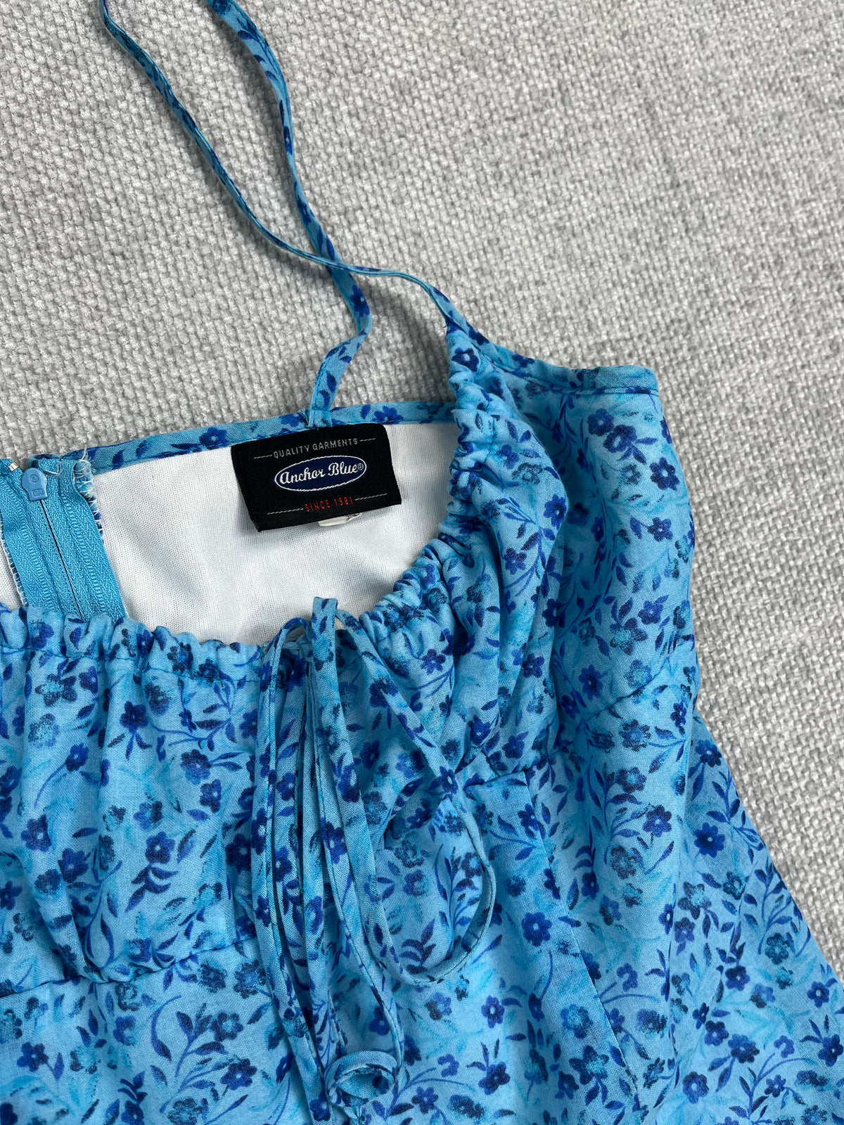 90's Blue Floral Sun Dress