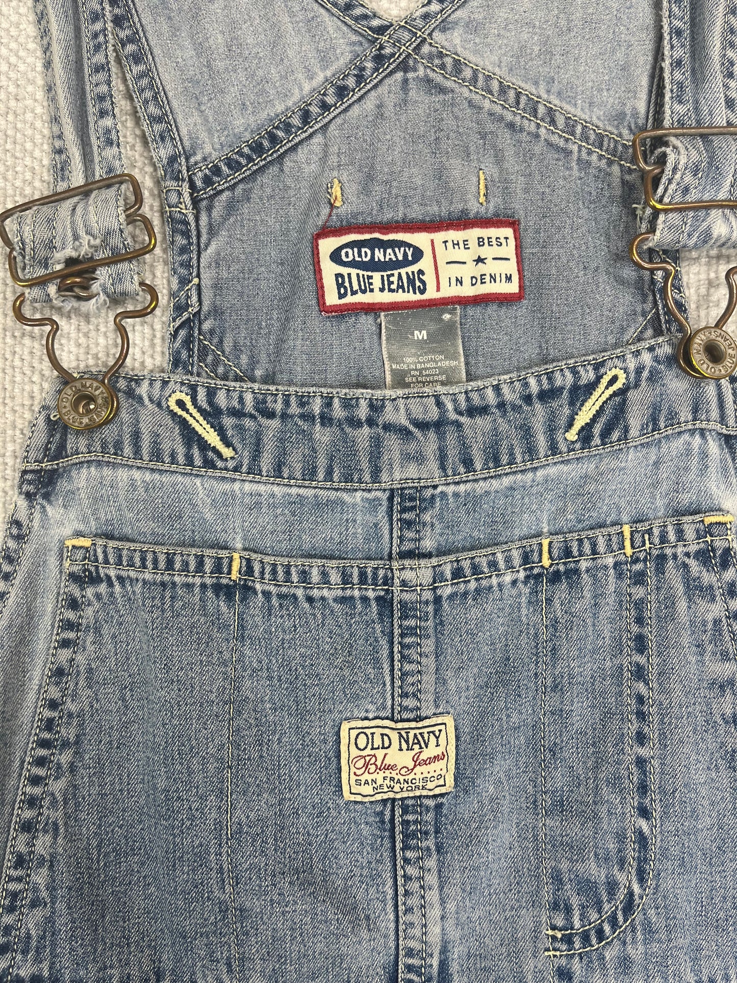 90's Denim Shorts Overalls