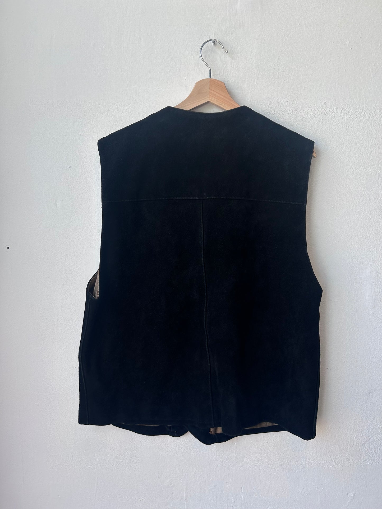 90's Black Suede Vest