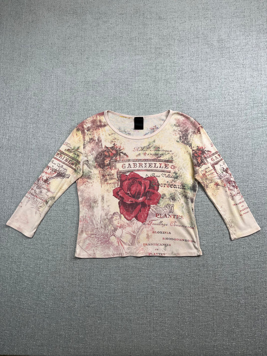 Y2K Rose Long Sleeve Top
