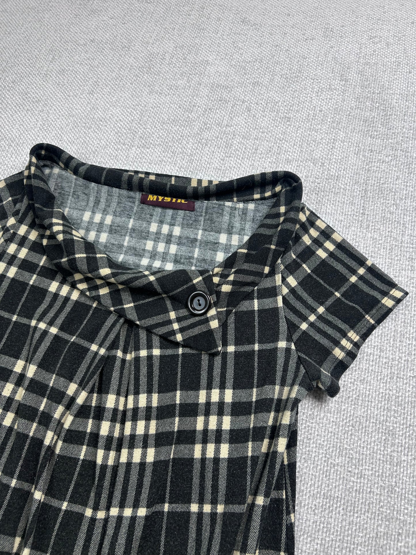 Y2K Plaid Bubble Hem Dress