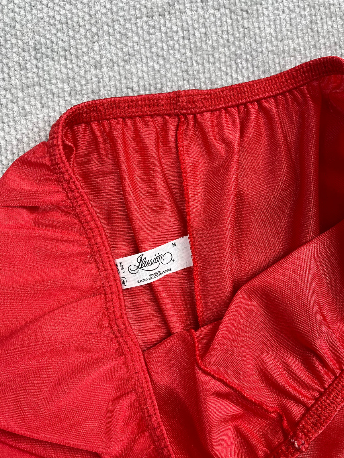 90’s Red Nylon Lace Shorts 24-32"