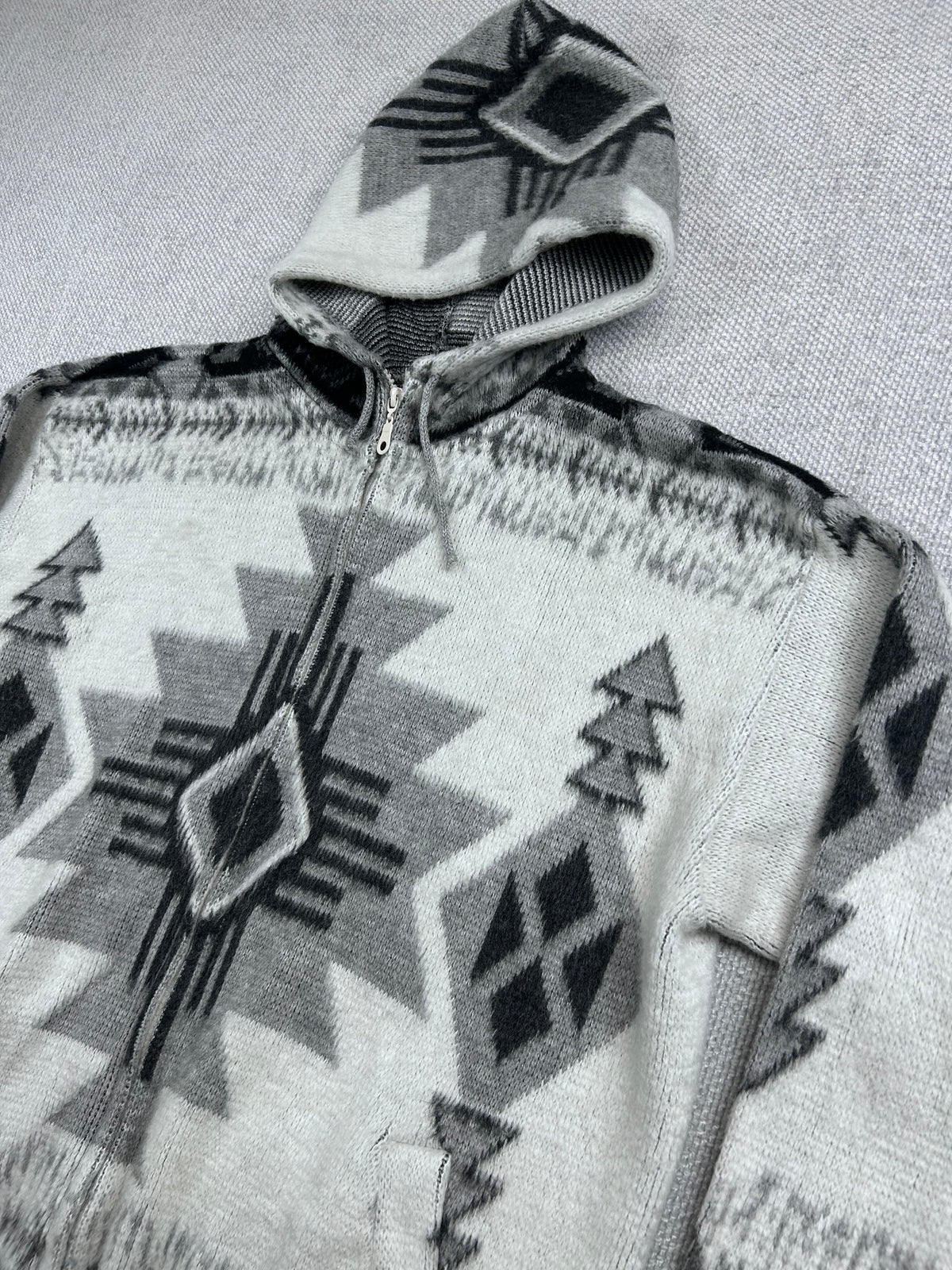 Y2K Knit Pattern Zip Up Jacket