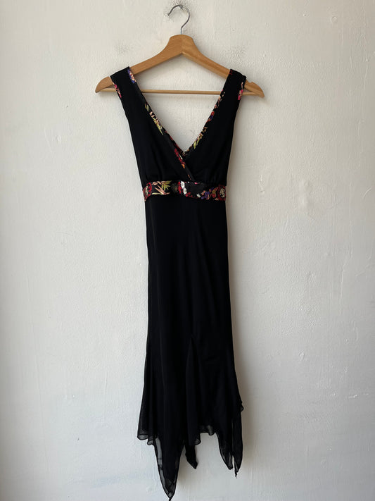 Y2K Asymmetrical Black Dress