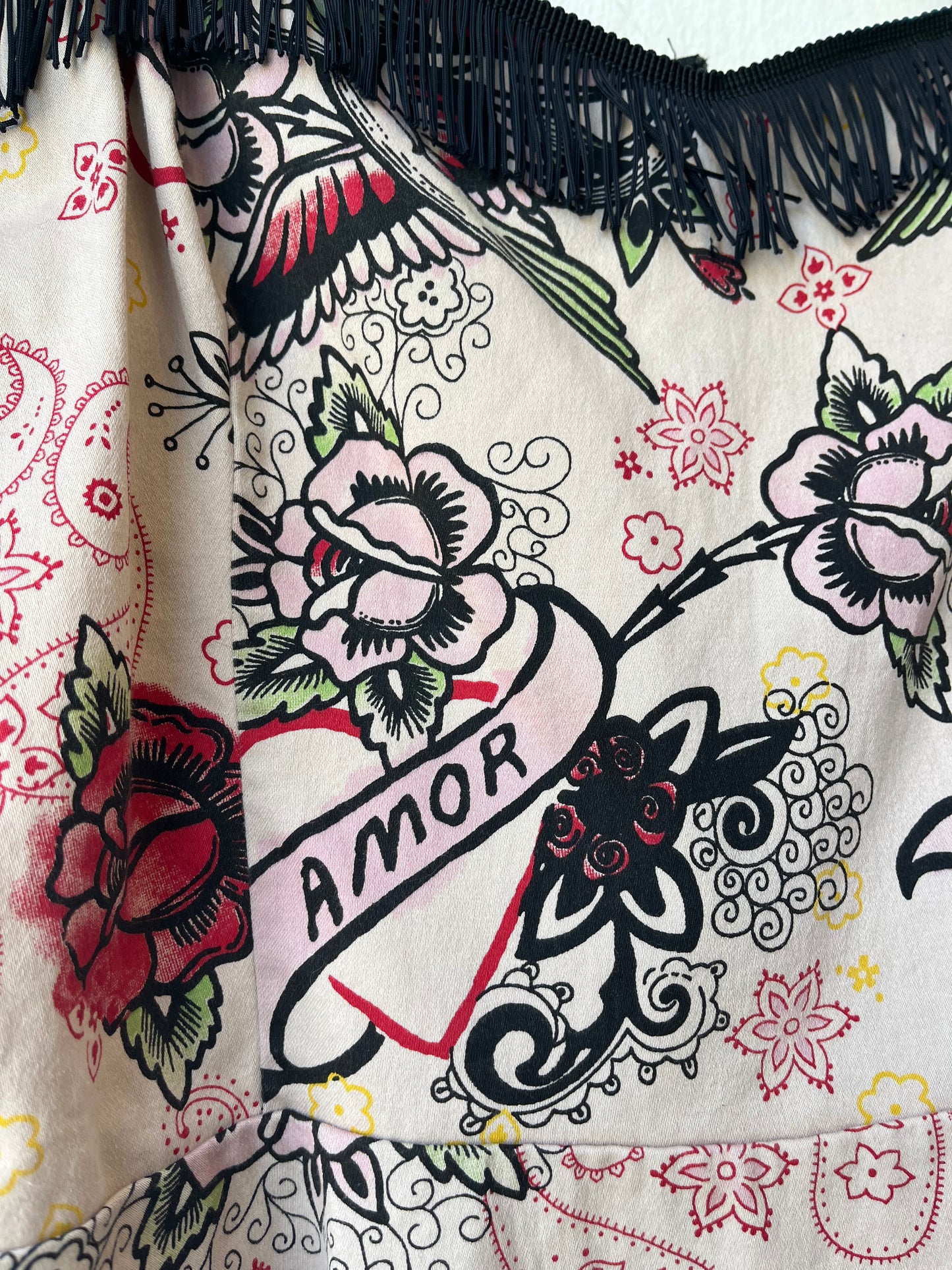 Y2K Fringe Pattern Top
