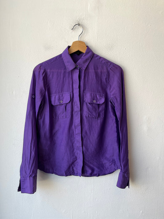 Y2K Purple Button Down Shirt