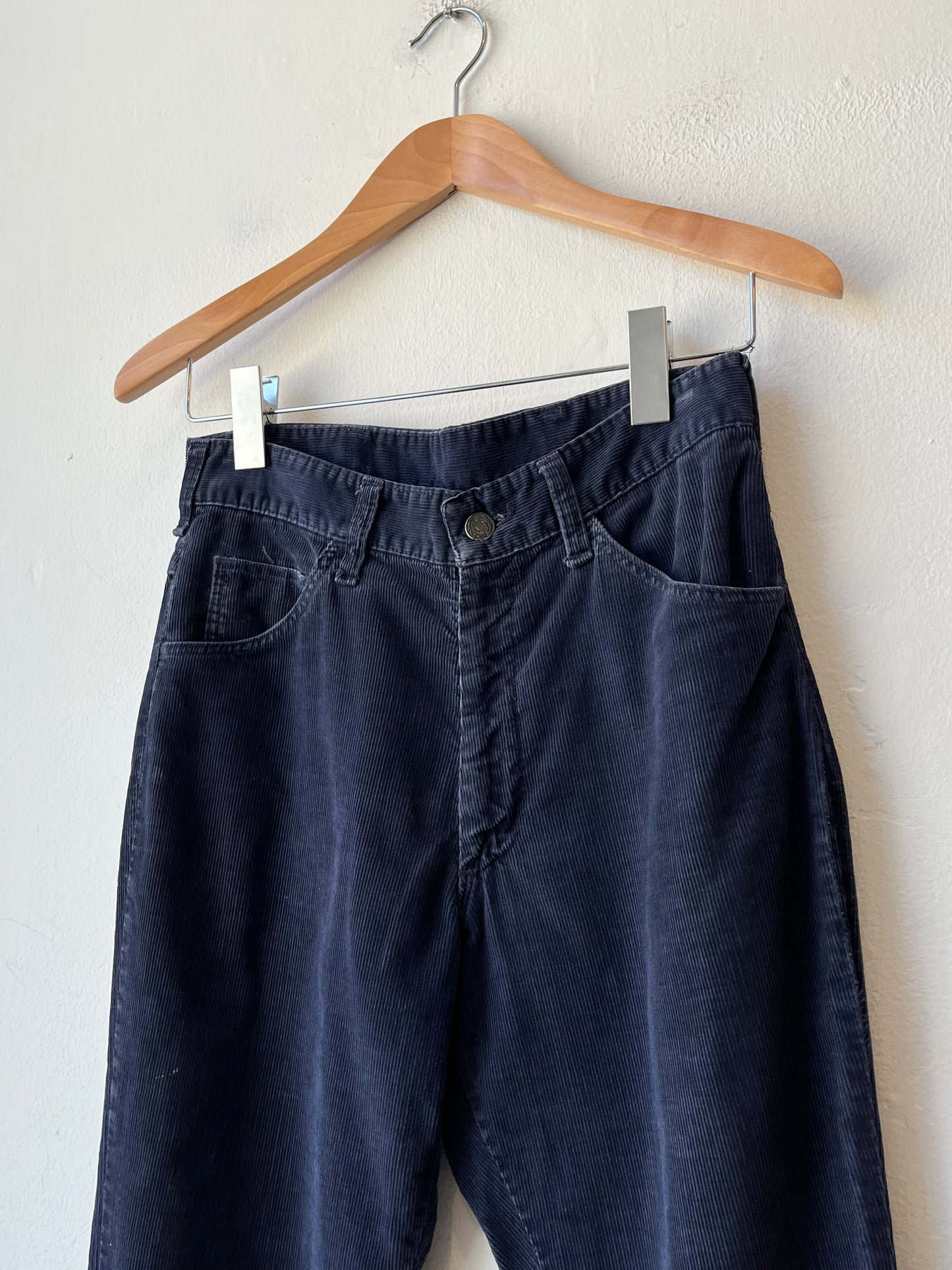 70's Blue Corduroy Bootcut Pants 29"
