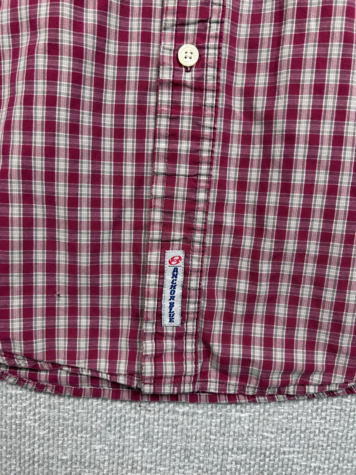 Y2K Plaid Anchor Blue Button Up