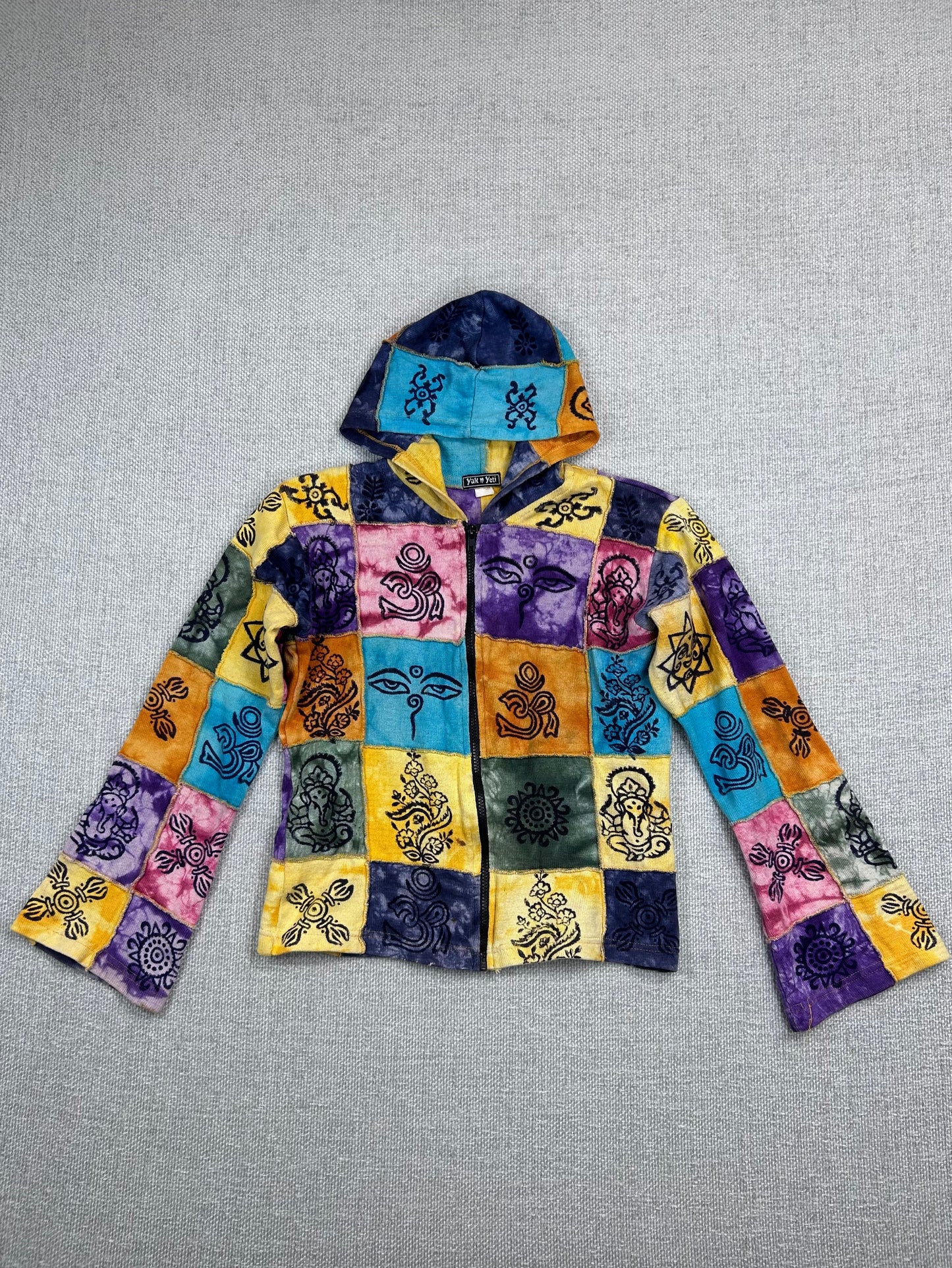 Y2K Patchwork Zip Up Hoodie