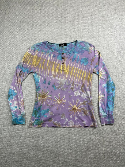 Y2K Tie Dye Henley Top