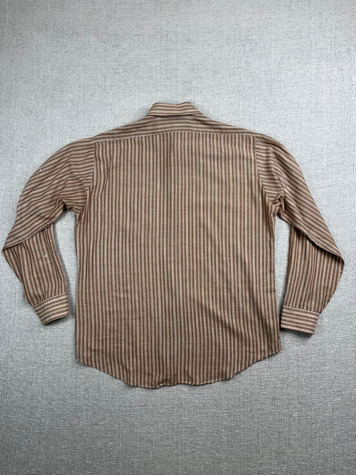 70's Brown Striped Button up Shirt