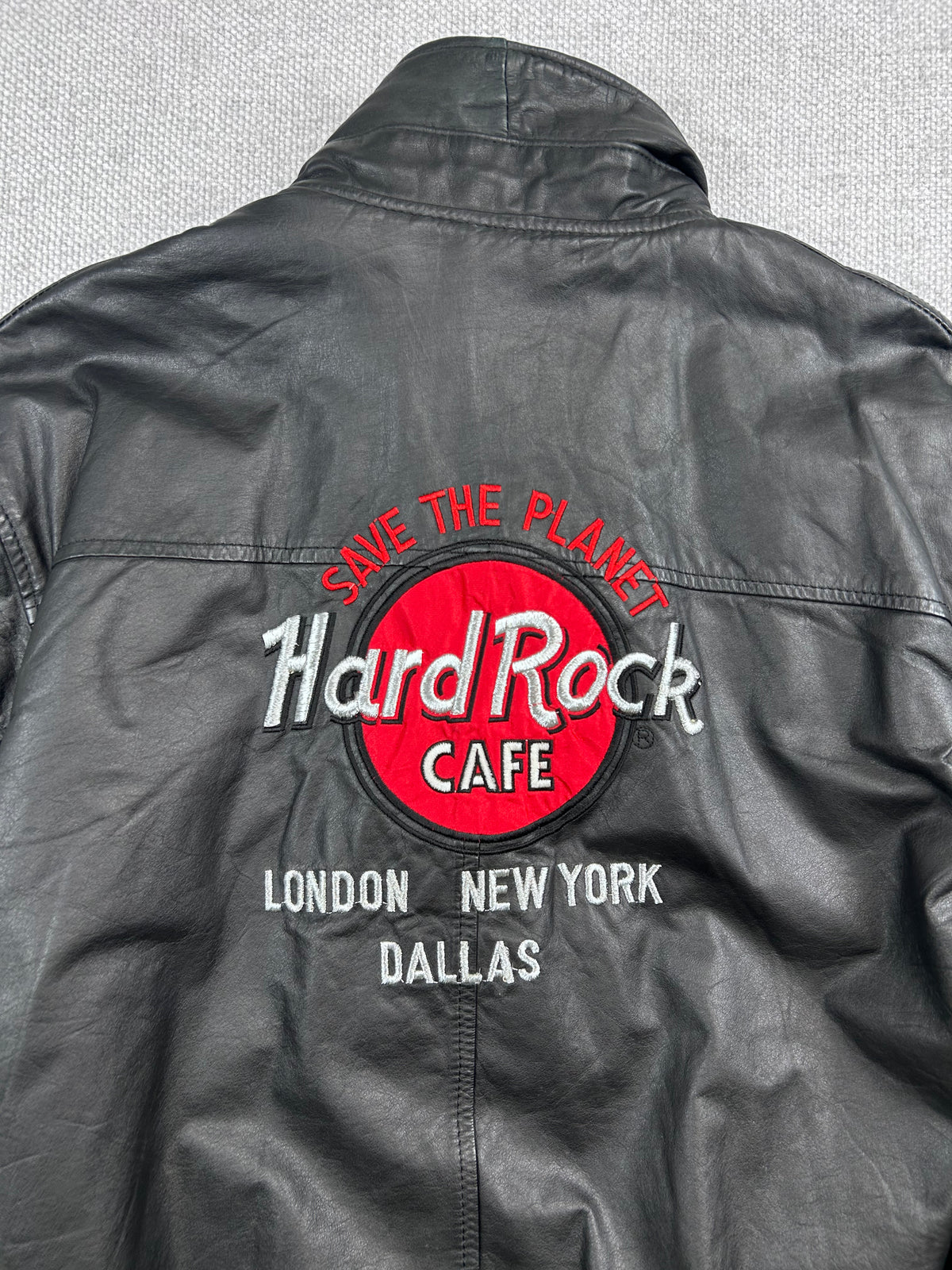 90's Hard Rock Dallas Leather Bomber Jacket