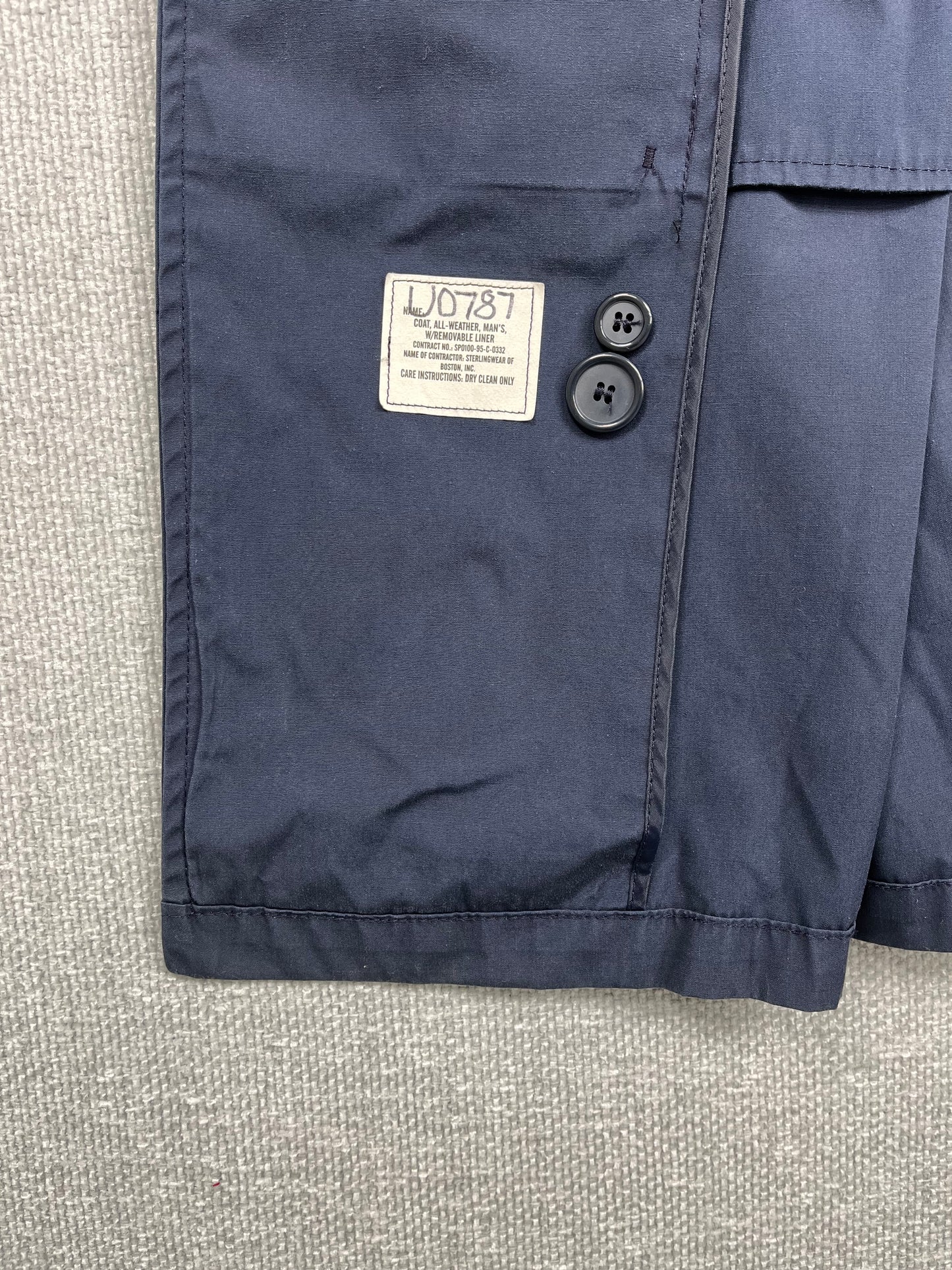 Y2K Navy Trench Coat
