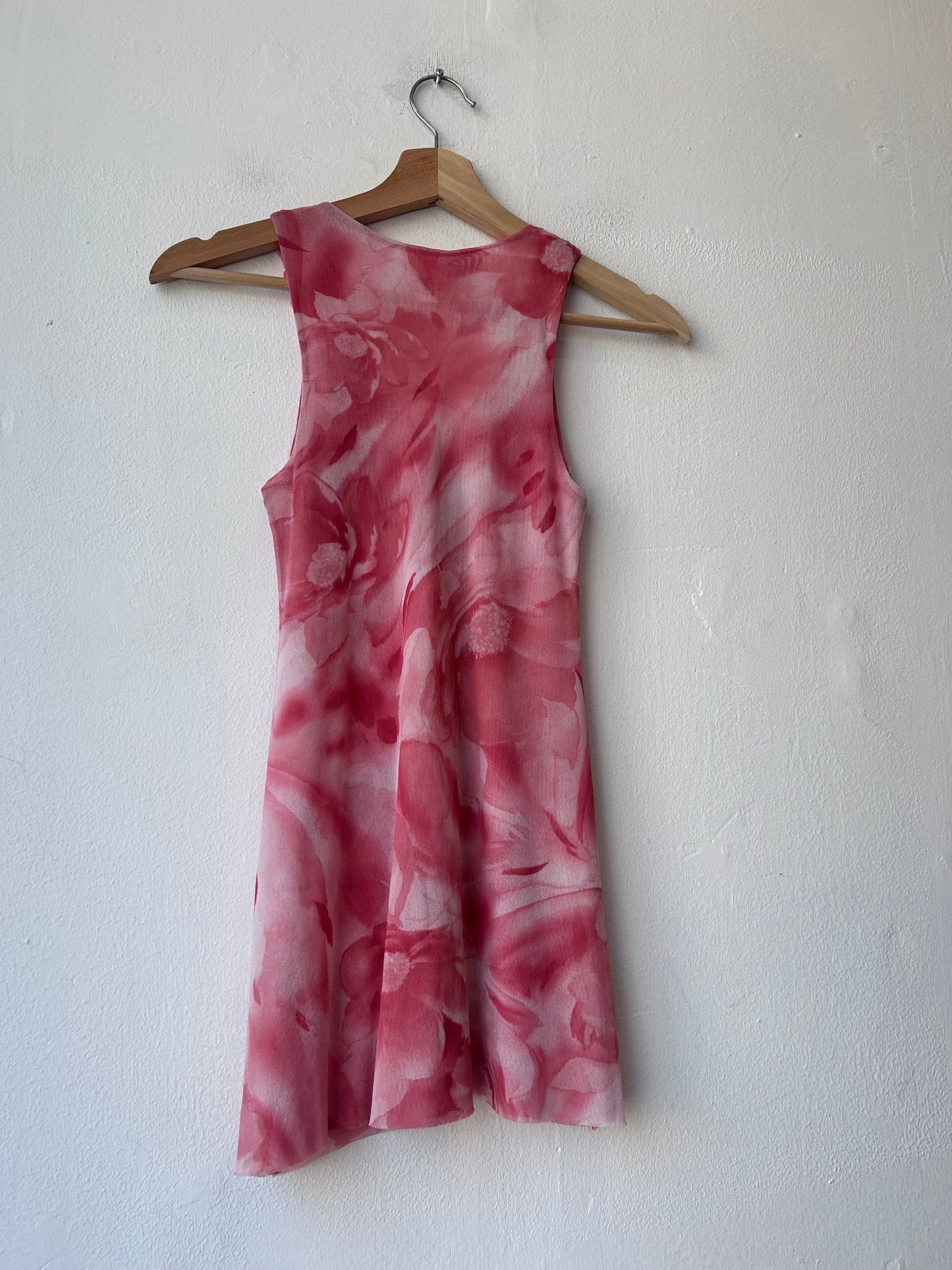 Y2K Mesh Pink Floral Top