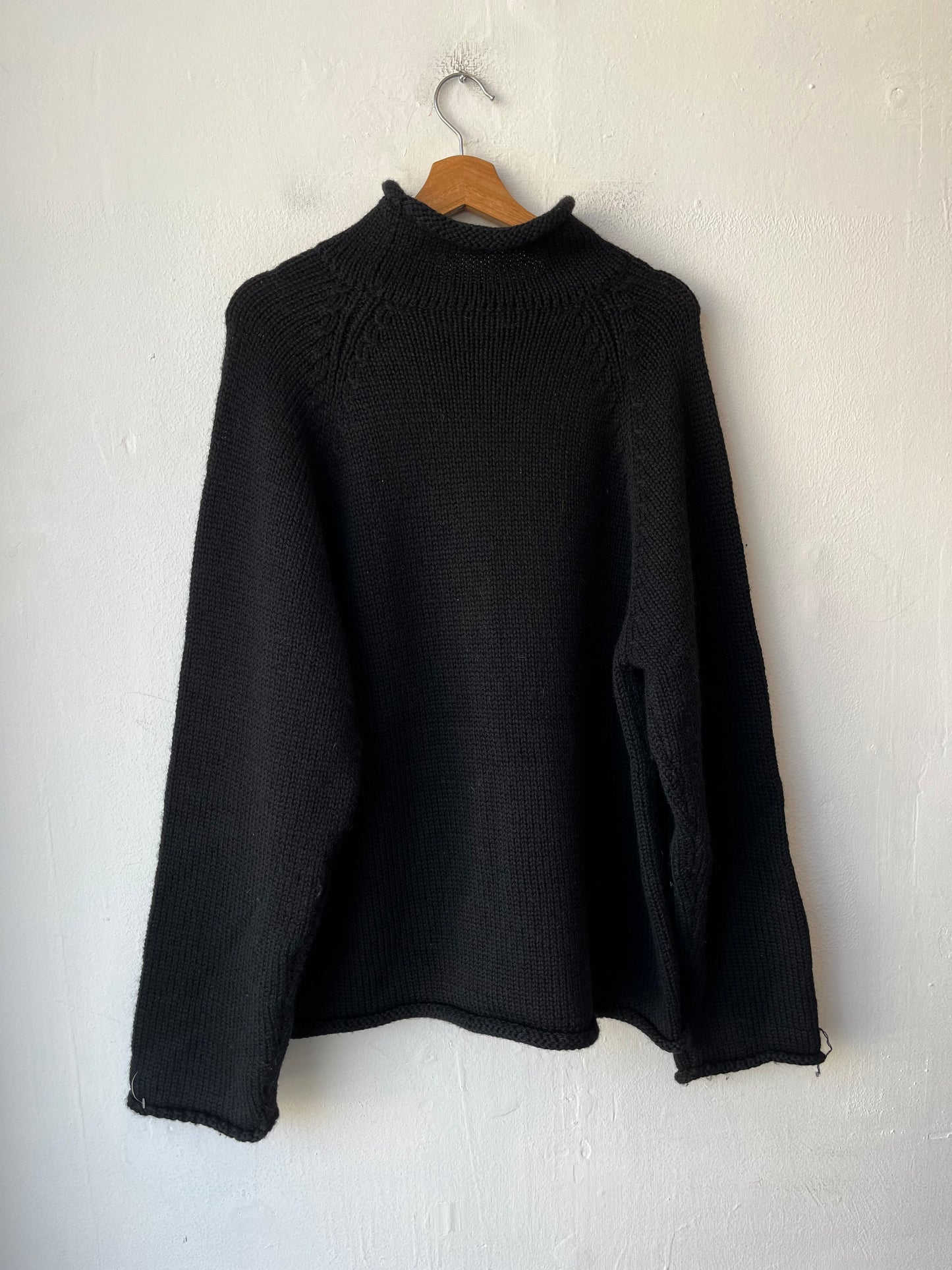 90's J. Crew Black Roll Neck Sweater