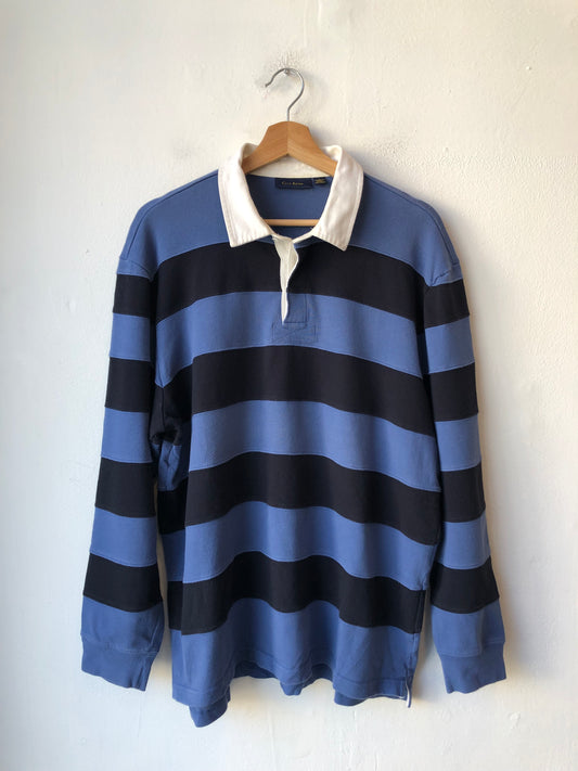Y2K Blue Striped Rugby Shirt