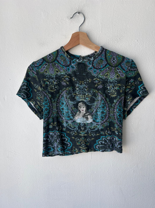 Y2K Beautiful Lady Crop Shirt